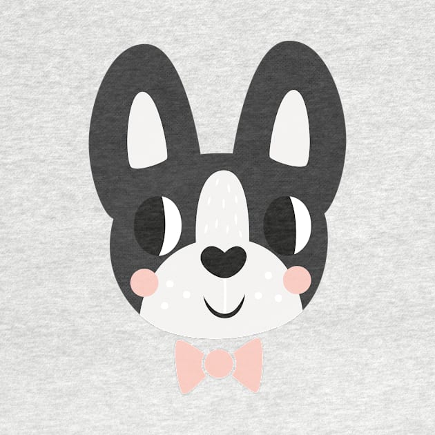 Boston Terrier With A Bow Tie by clairestamper